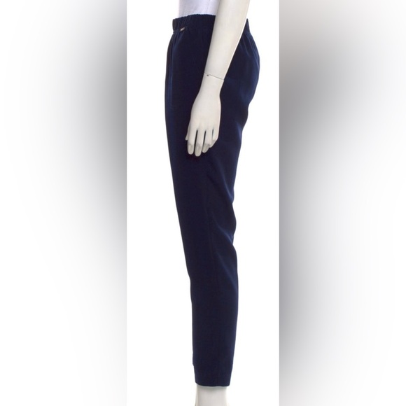 St. John Blue Ankle Cropped Dress Pants with Straight Leg Design - Picture 2 of 4